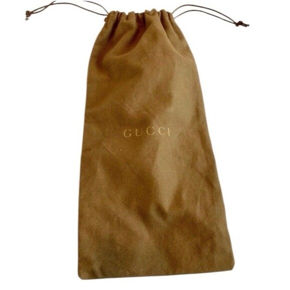 Gucci Handbags - GUCCI Dust Bag Authentic Travel Storage Brown Drawstring Pouch Gold Logo 8”x16”